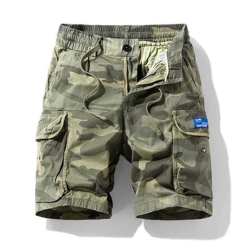 Summer Mens Shorts Thin Beach Pants Loose Straight Leg Pants Casual Camouflage Over the Knee Sports Multi Pocket Work Pants W250614