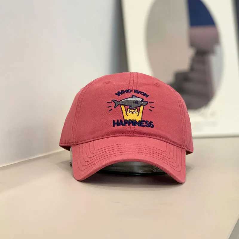 Baseball Cap Women Men Cat Fish Embroidery Snapback Hats For Women Dad Hat Female Couple Sunshade Outdoor Street Soft Top New W250614