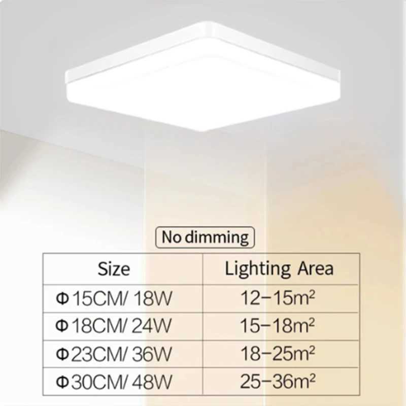 Ultra-thin Square LED Ceiling Light Bedroom Balcony Household easy to install Ceiling Lamps for room Home Decoration AC85-260V XJ2500613