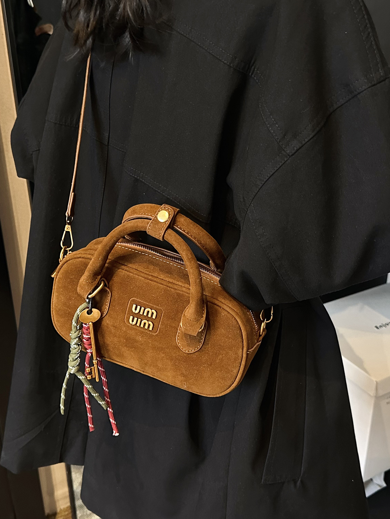 Ladies' fashionable handbag retro frosted strap pendant shoulder bag new design versatile super hot crossbody bag