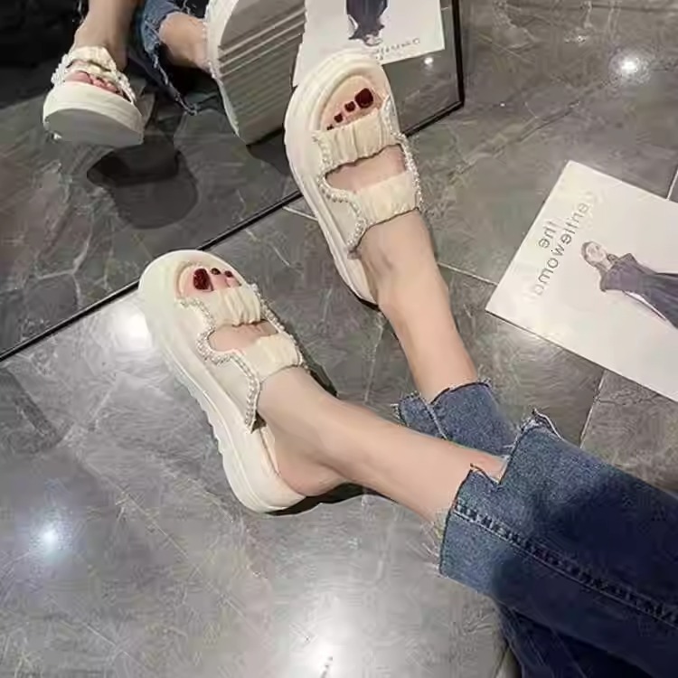 Ddmysports Versatile Thick Soled For Women Summer Outdoor New Fashion Fairy Style Roman Soft Beach Sandals With Height Increase Outdoor Shoes