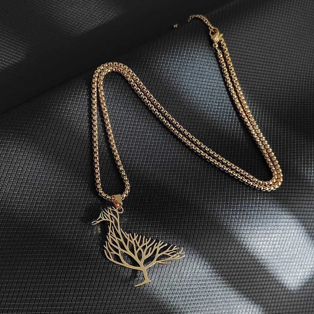 Hollow duck DIY electroplated stainless steel pendant necklace lightweight luxury jewelry share with friends Z250614