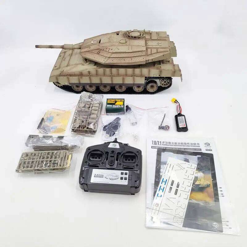 Henglong 1:16 Meikava Remote Controlled Large Main Battle Metal Tracked Electric Tank Simulation Military Model Toy Gifts