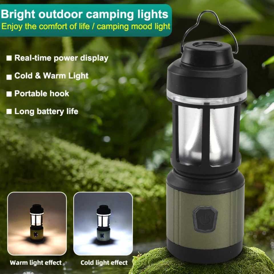 Portable Camping Lantern USB Recharge 4 Lighting Modes Tent Light Flashlights Emergency Lamp Outdoor Supplies W250613