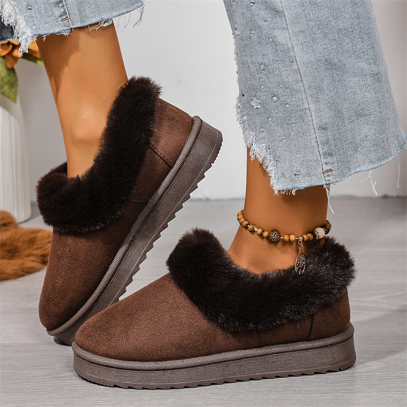 slides Designer Sandals Slides Hot Free Shipping Slippers For Woman Winter Indoor Outdoor Wear Warm Vintage Snow Boots Black Brown Coffee Plush