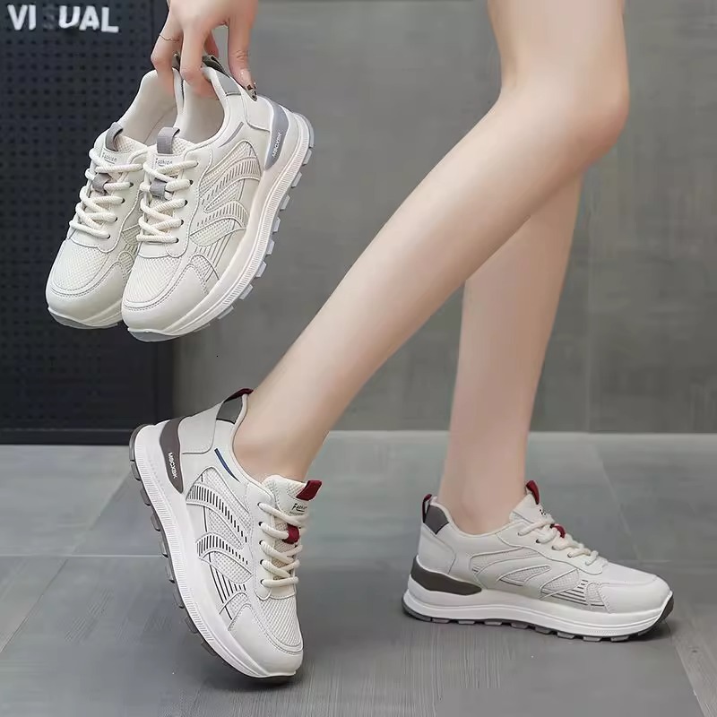Ddmysports Spring Women S New Casual Versatile White Sneakers Breathable Mesh Lightweight Soft Sole Shock Absorption Running Shoes Outdoor Shoes