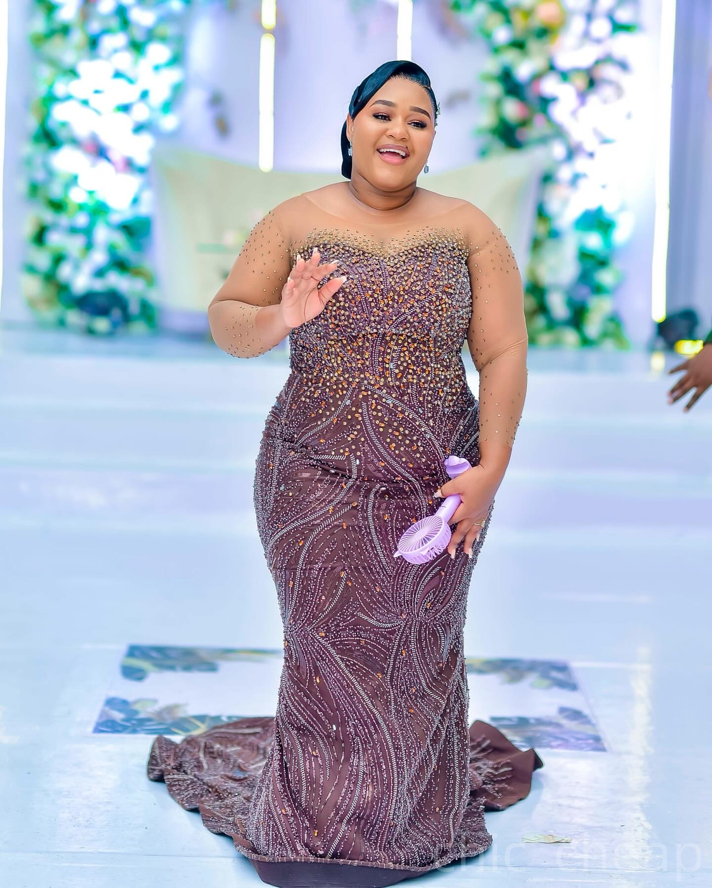 Chocolate Mermaid Prom Dresses 2025 Beaded Crystals Sheer Neck Evening Formal Party Second Birthday Engagement Gowns Plus Size Dress For Special Occas