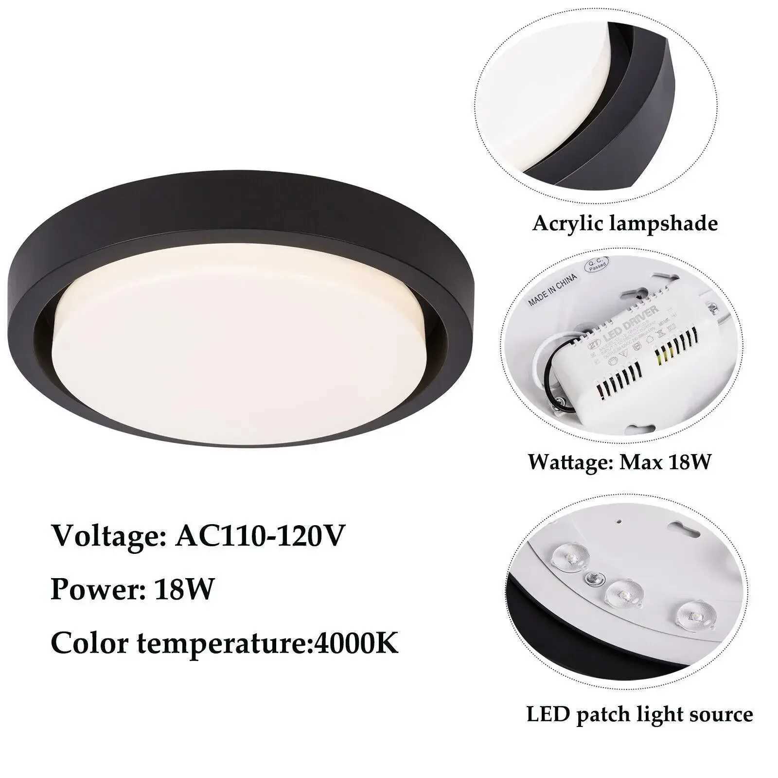 12 Inch Acrylic Ceiling Light LED Ceiling Lamp Living Room Lighting Fixture 18W Bedroom Light Fixture XJ2500613