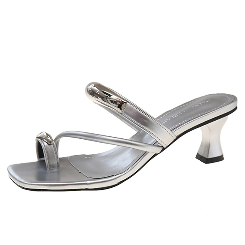 Ddmyoutdoor French Style Niche High Heel Slip On For Women New Summer Fashion Elegant Sandals To Match Dresses Outdoor Shoes