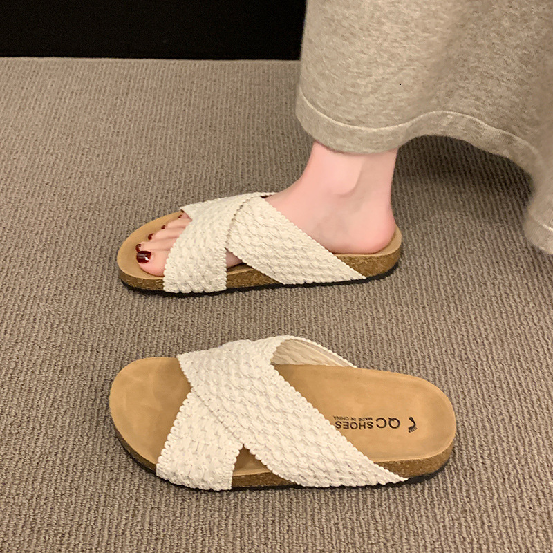 Ddmyoutdoor Casual Cross Boken For Women Summer New Knitted Slippers Thick Sole Outdoor Sandals Outdoor Shoes