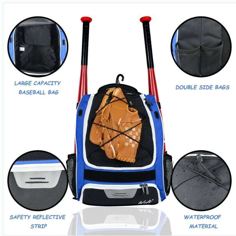 Baseball Backpack With Shoes Compartment Outdoor Softball Bat For Youth Adult Large Capacity Sports Shoulder Bag