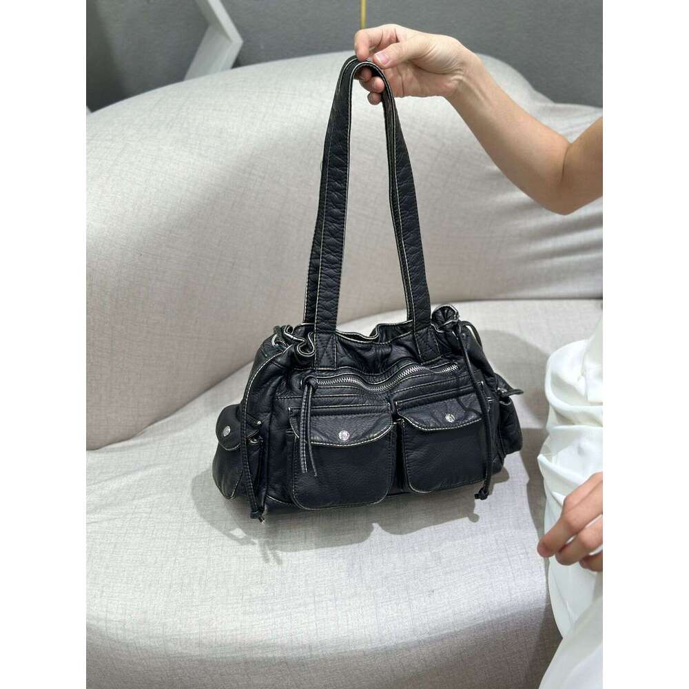 2025 New Women's Fashion Washed Vintage Shoulder Versatile Large Capacity Tote Bag