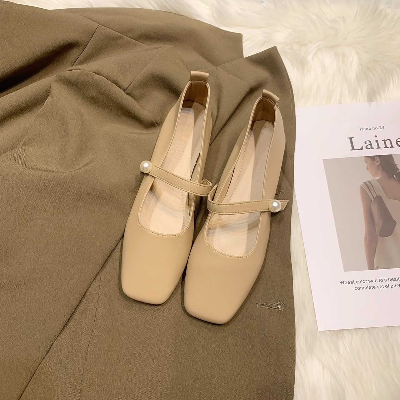 Ddmyoutdoor Square Toe Mary Jane For Women Spring And Autumn New Chunky Heel One Strap French Style Dress Shoes Elegant Versatile Outdoor Shoes