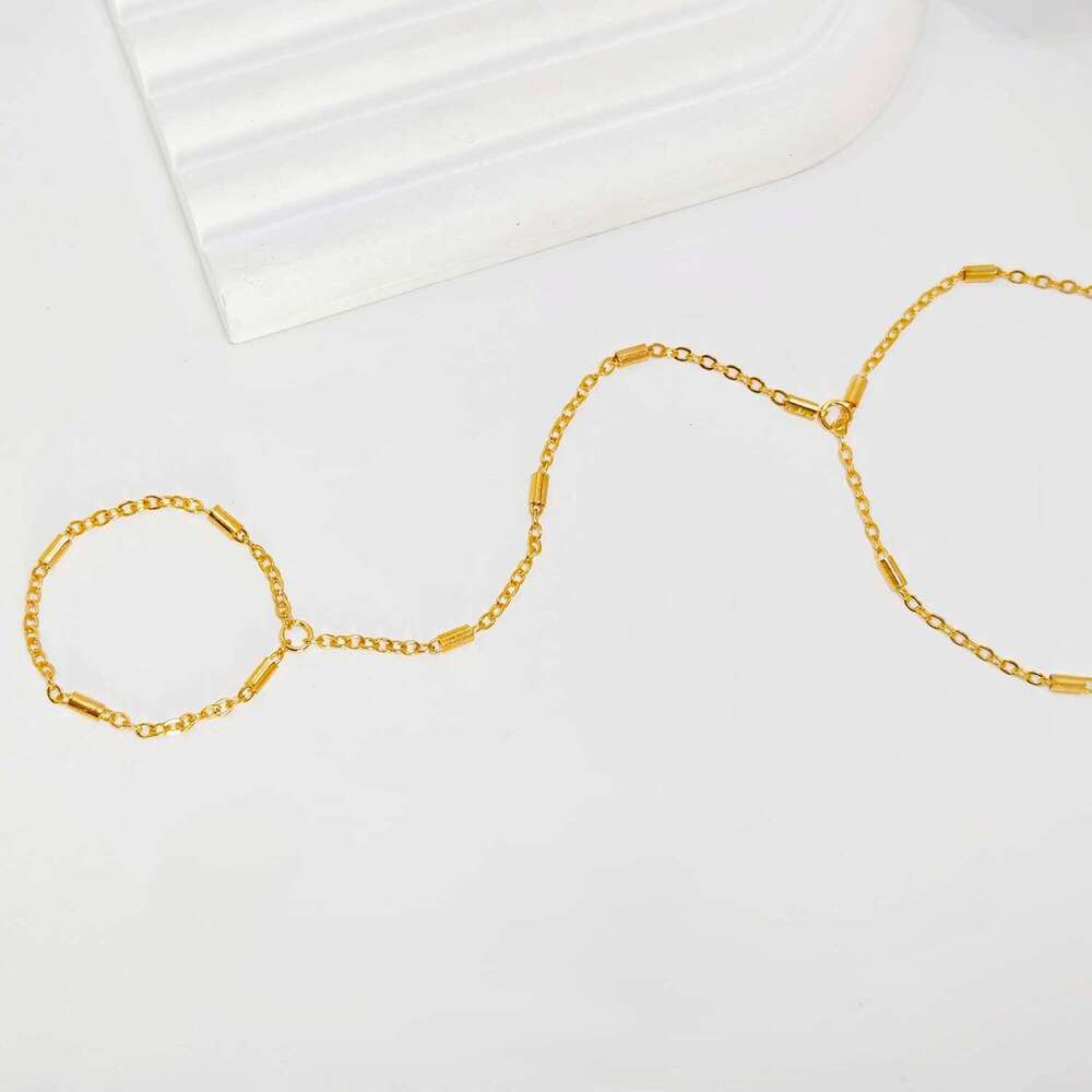 Hand Bracelet Women Dainty Finger Ring Chain Bead Trendy Simple Beaded Station Bracelets Fashion Adjustable Waterproof Gifts for Her