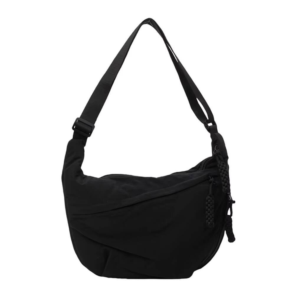 Canvas Crossbody Bags Large Capacity Korean Simplified Shoulder Lightweight Solid Color Dumpling Sports Travel Hobos Bag ddmynov