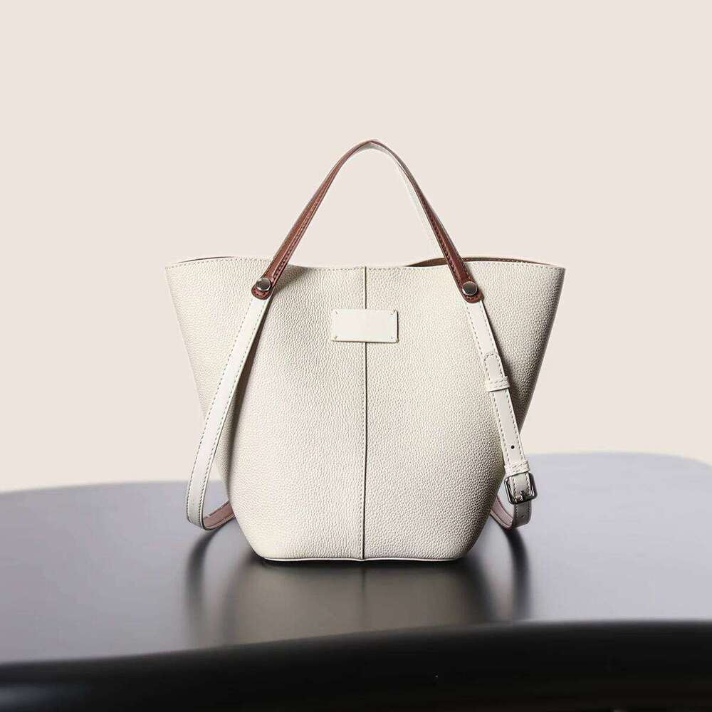 Large Capacity Women 2025 New Bucket bag Retro Genuine Leather Tote Ladies Elegant Handbags Woman Shoulder Bag