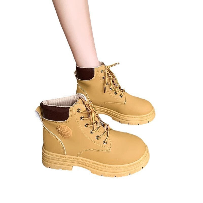 Ddmysports Women S Martin High Top British Style Casual Waterproof Non Slip Work Shoes End Leather Boots Outdoor Shoes