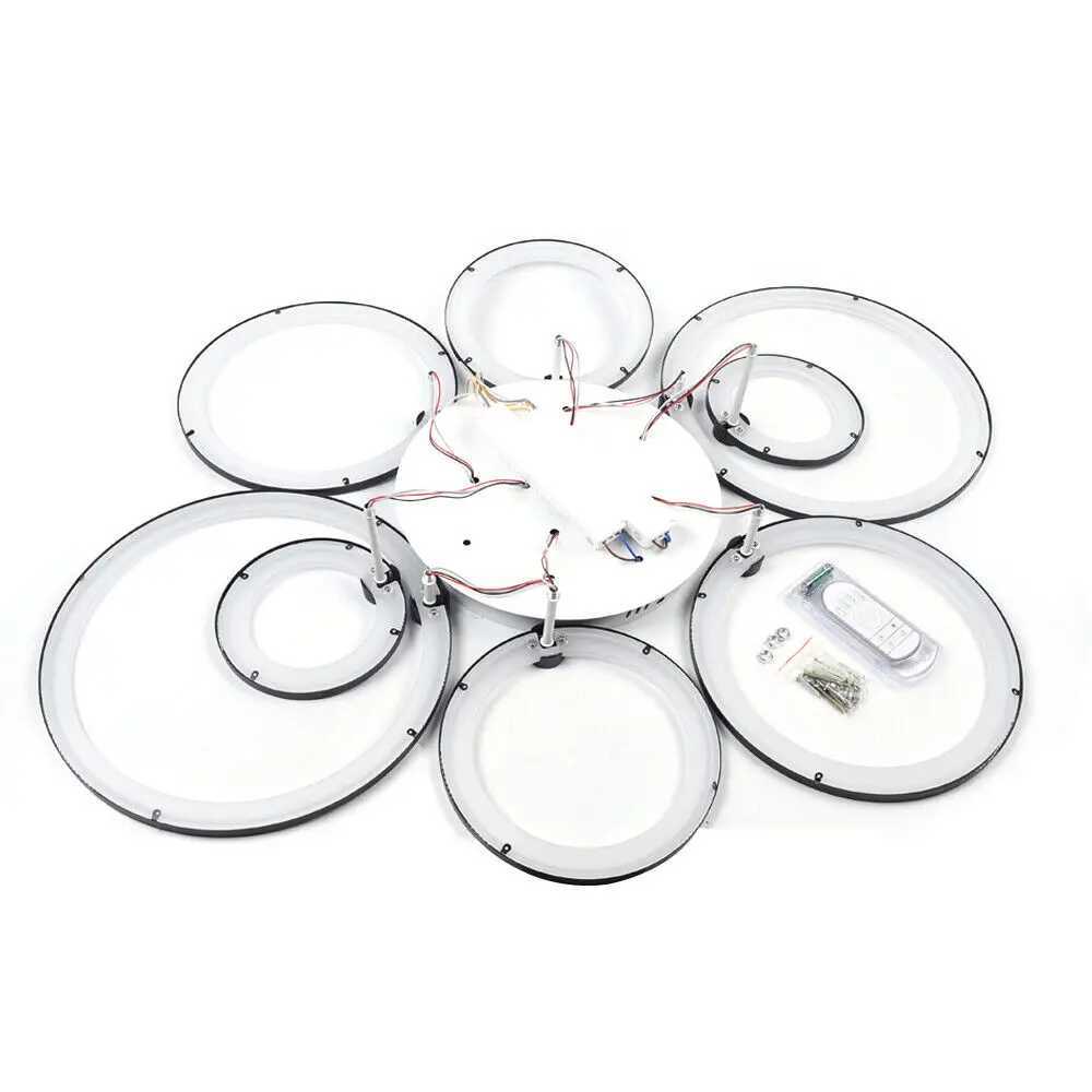 LOYALHEARTD Modern LED Ceiling Light Pendant Lamp Indoor Living Room Dimmable Fixture 8Hesds Flush Mount 3-Color XJ2500613