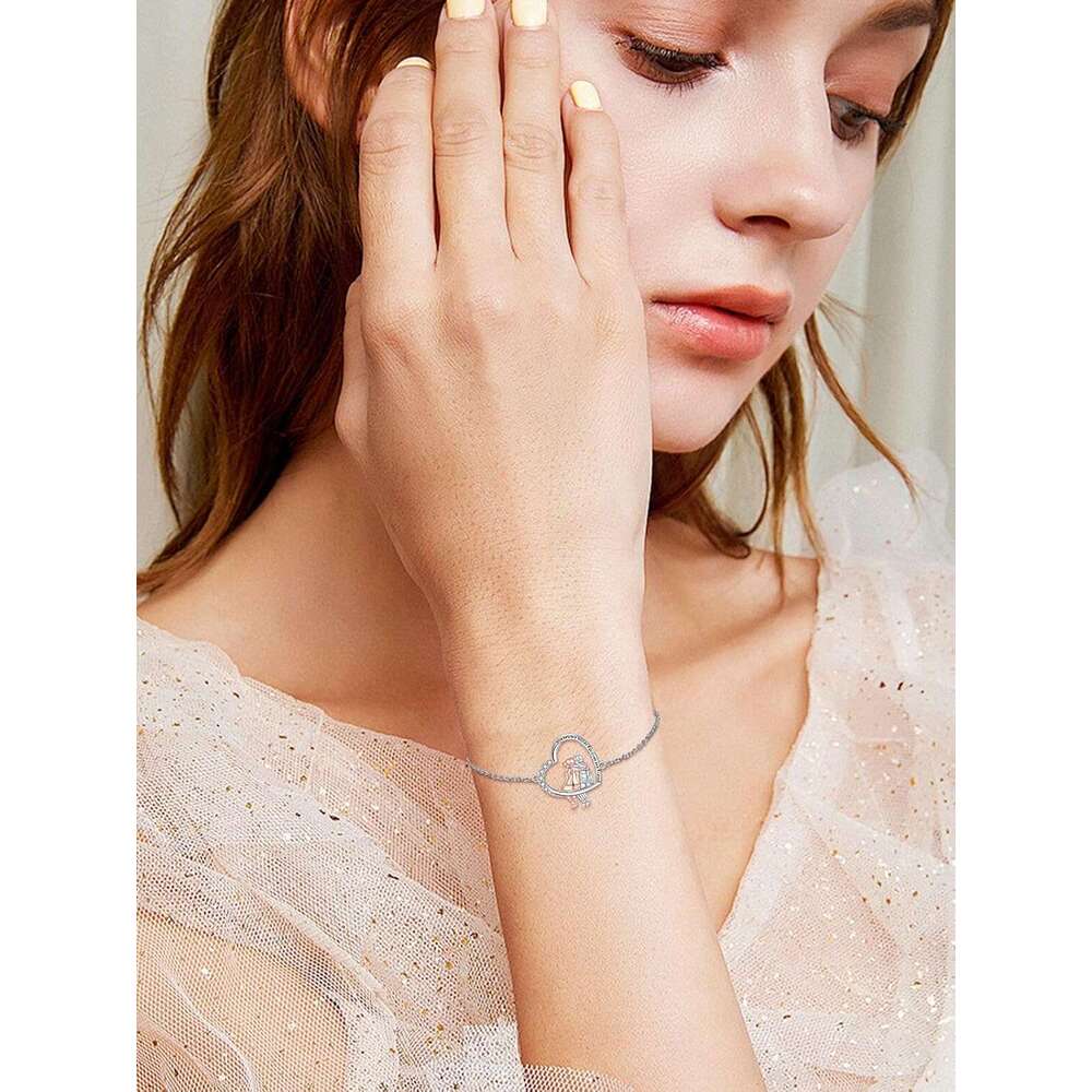 from Brother Sterling Sier Heart Bracelets Women Always Sister Forever My Friend Gifts for Sisters Anniversary Birthday Mothers Day Gift