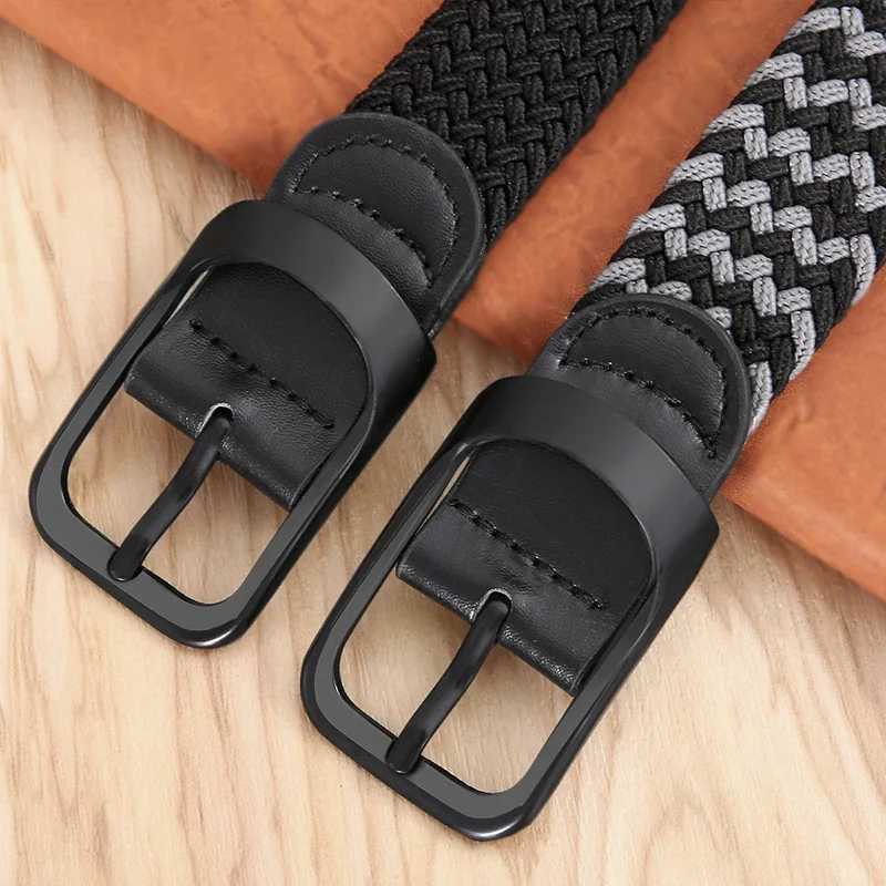 Non-hole Punch- MENS AND WOMENS Woven Belt Elastic Stretch Canvas Belt Female Korean Style Versatile Student Pants Belt X250614
