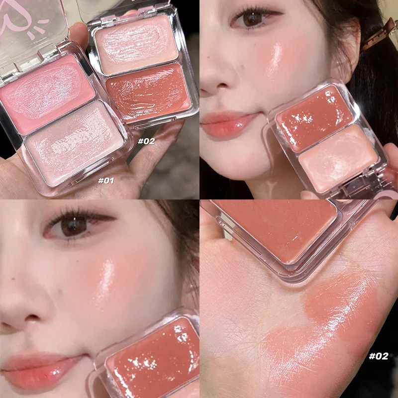 Water Light Peach Cream Blush Milk Pink Cream Natural Cheek Tint Brighten Waterproof Face Contouring Orange Blush Palette Makeup 250614
