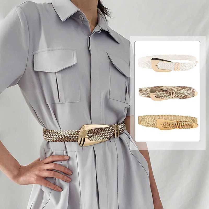 Fashion Wen PP Straw Belt Bohen Wide Elastic Waist Belt Braided Waistbelt Summer Casual Dress Waistband Apparel Accessories X250614