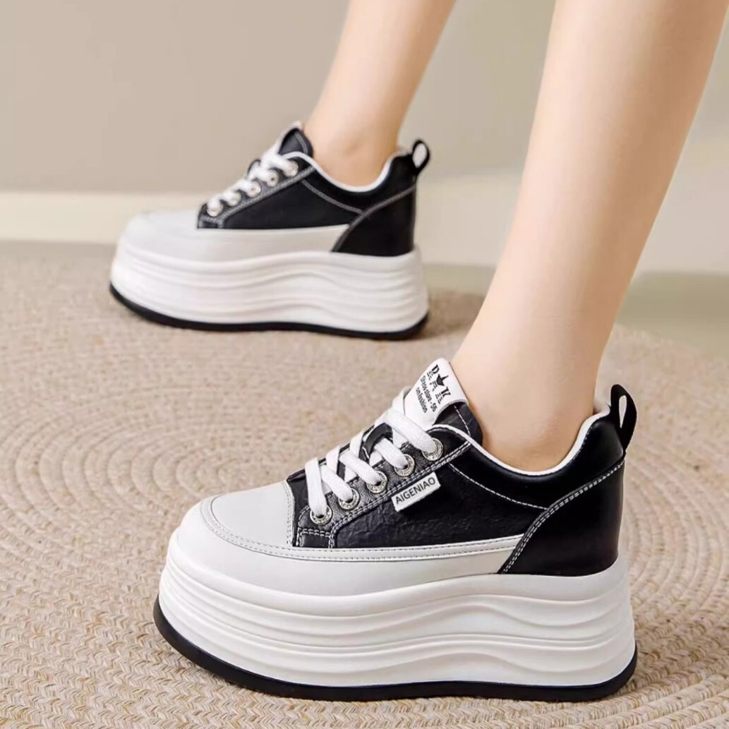 Ddmysports White For Women Versatile Spring New Lightweight Platform Thick Sole S Shoes Thin Height Increasing Sneakers Outdoor Shoes
