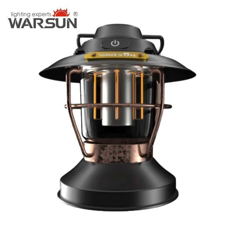 WARSUN CP11 Retro Barn Lantern - Rechargeable LED Camping Light with Multiple Modes and Stepless Dimming W250613