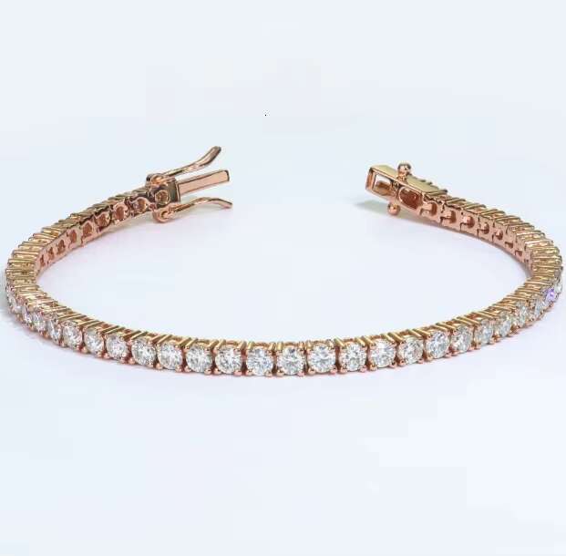 3mm Tennis Chain Bracelet with Zirconia Moissanite 925 Sterling Silver Mens Jewelry Luxury Hip Hop Wristband