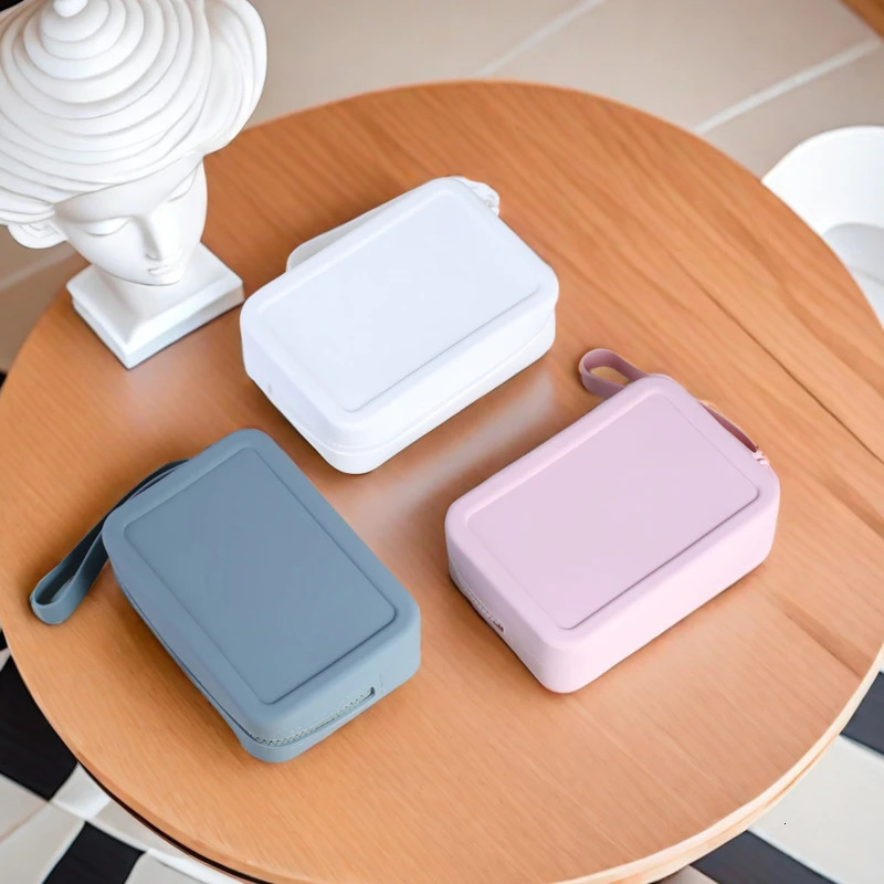 Silicone Organizer Wallet Coin Purse Simple Waterproof Zipper Cosmetic Bag Earphone Students Small Square Bag 250614