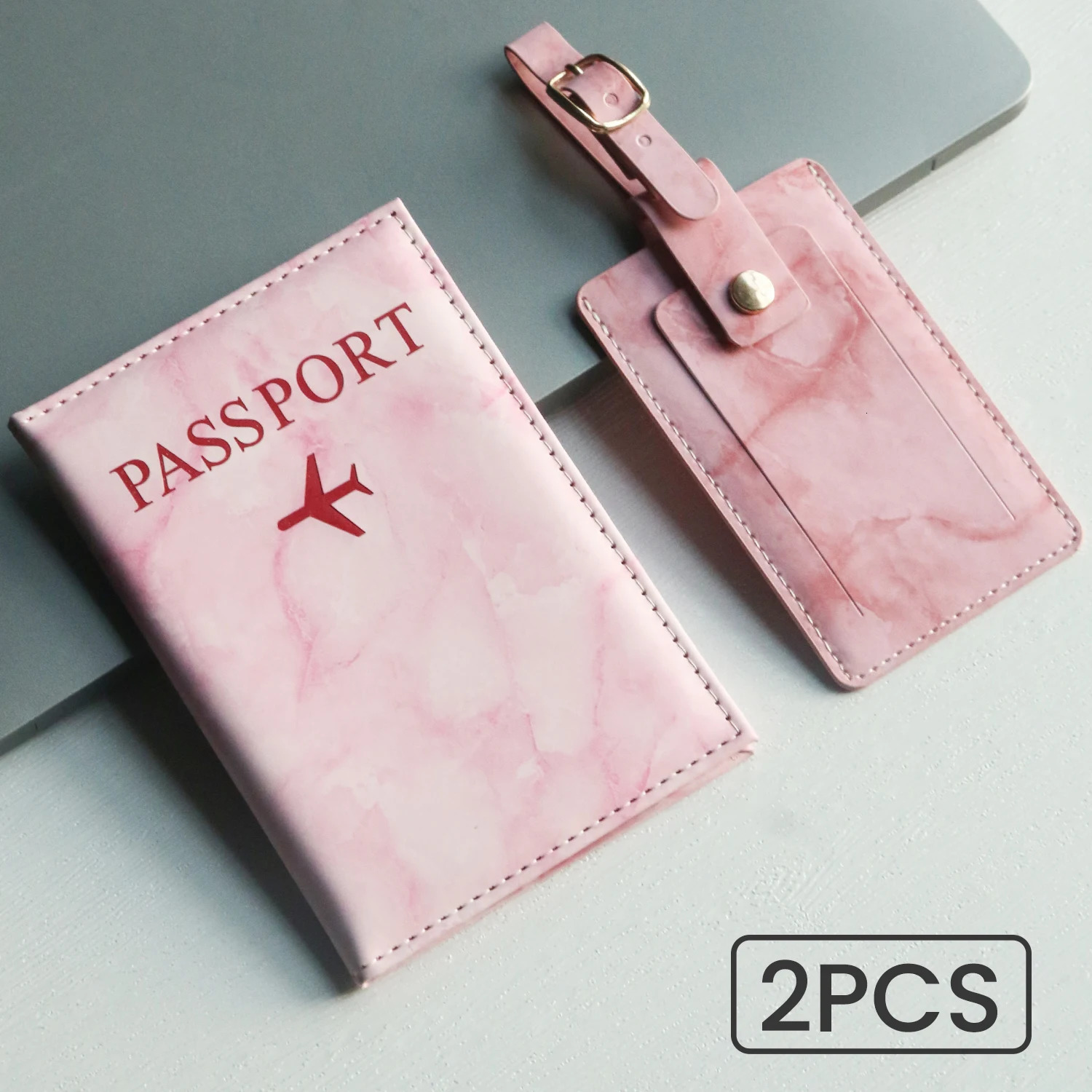 2PCS Travelers Marble Travel Passport Holder Suitcase Tag Lightweight Accessories Plane 250614
