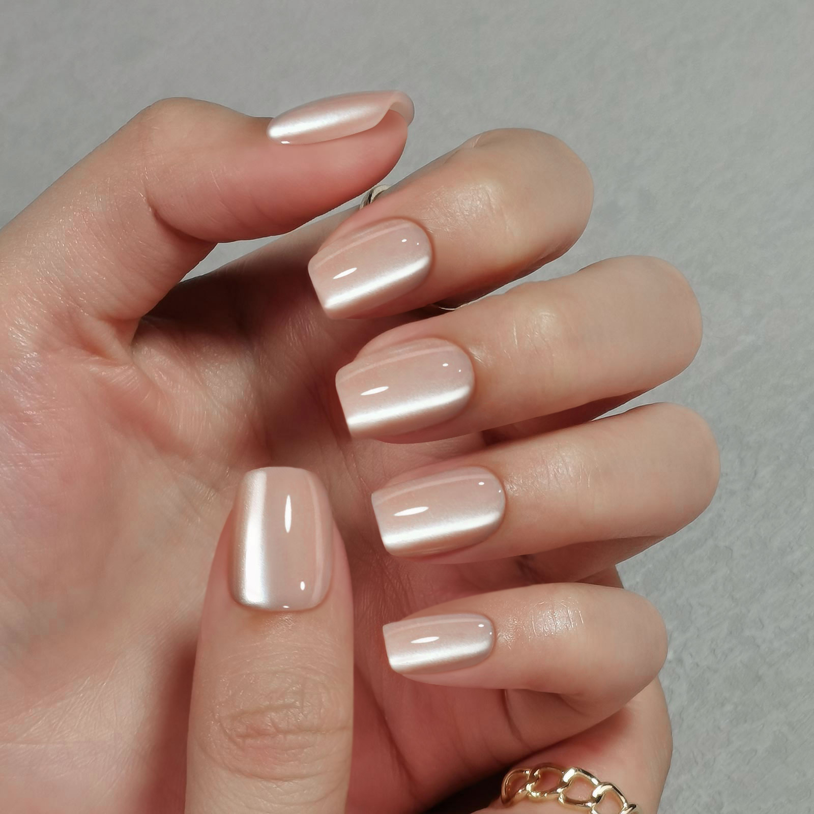 Elegant Square Shape Artificial Acrylic Tips with Elegant Edge DetailLight Beige Tones Plus Matching Nail Glue