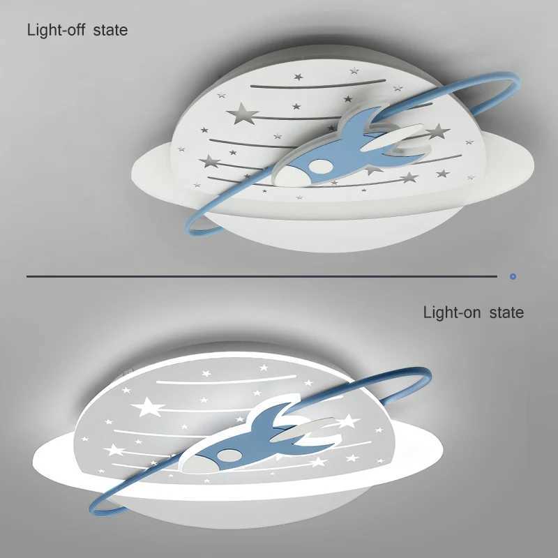 Modern LED Ceiling Light for Childrens Room Eye Protection Ceiling Light for Boys and Girls Creative Rocket Creative Cartoon Planet Light XJ2500613