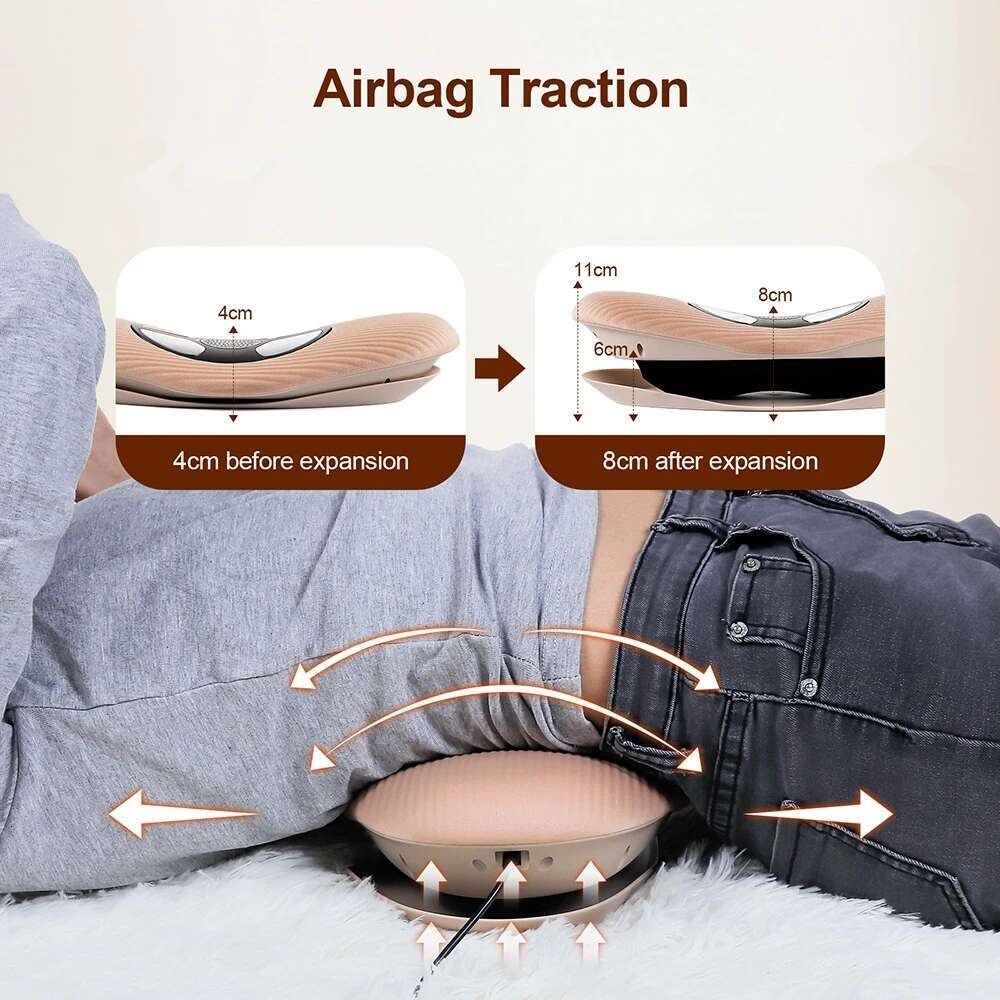 Electric Lumbar Traction Vibration Massager Airbag Spine Support Back Massage Hine Waist Maseador