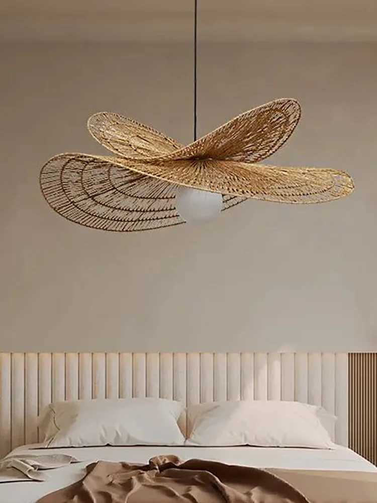 Wabi Sabi Pendant Light Retro handmade rattan lamp Creative Hemp Rope woven lightshade dining room lighting Loft farmhouse light XJ2500613