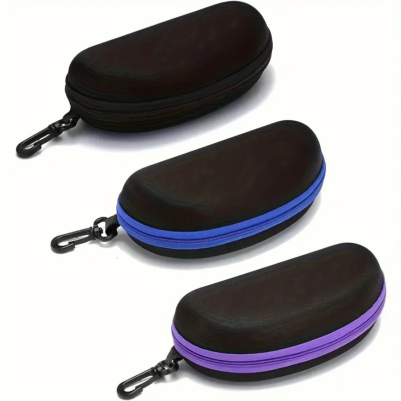 3 sunglasses cases portable and durable protective glasses bag zipper with hook suitable for outdoor travel 250610