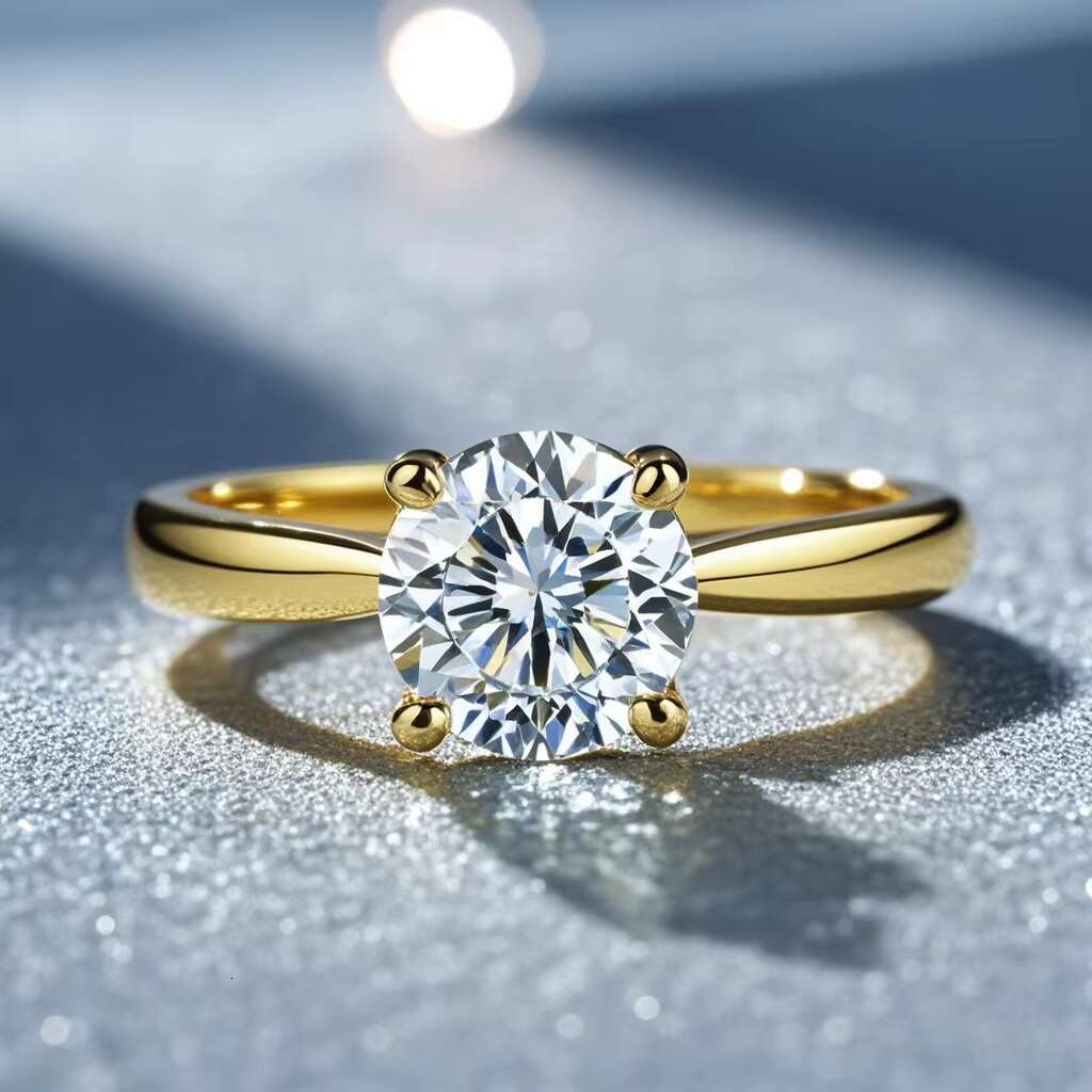Classic Gold Ring Moissanite Jewelry Women Wedding Rings 10K 14K 18K Gold