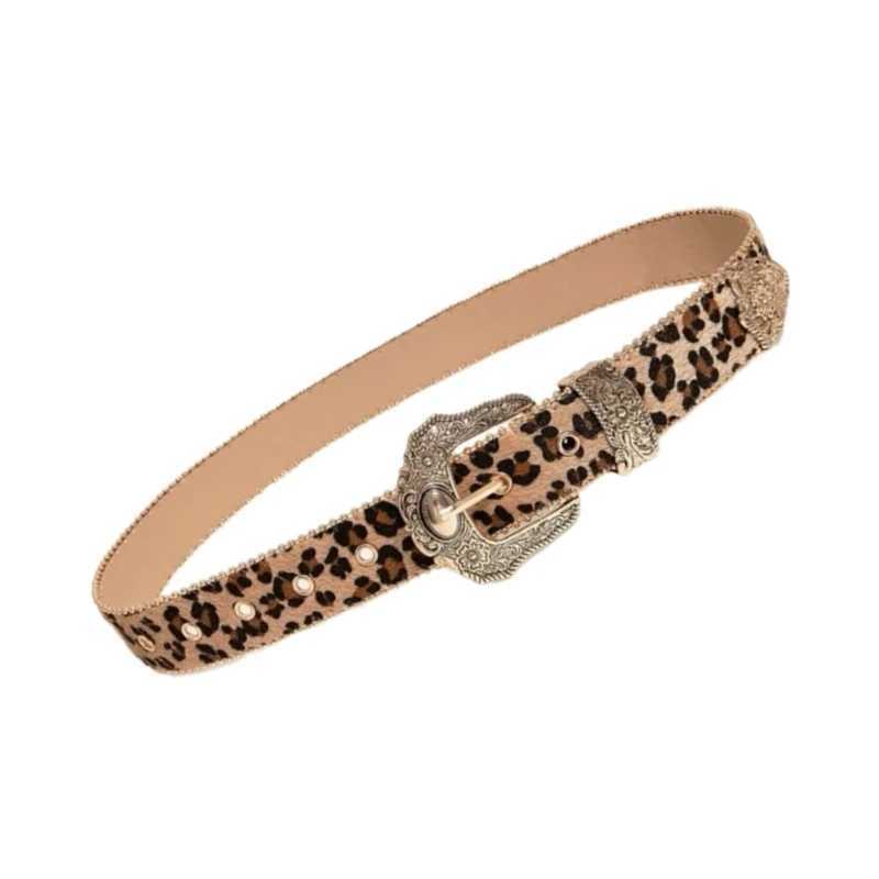 652F Leopard Pattern Belt for Women Fashion Waist Belt 2000s Girl All Matching Belt for Teens Western Belt Vintage Waistband X250614