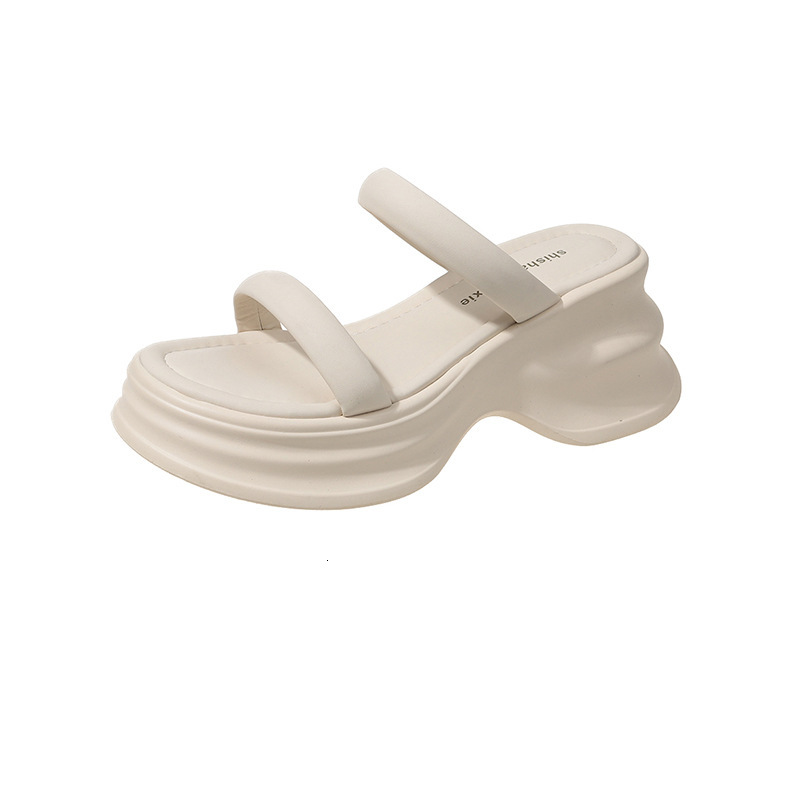 Ddmyoutdoor Summer New Fashionable Versatile Casual Comfortable Thick Soled Height Increasing One Strap Sandals For Women Outdoor Shoes