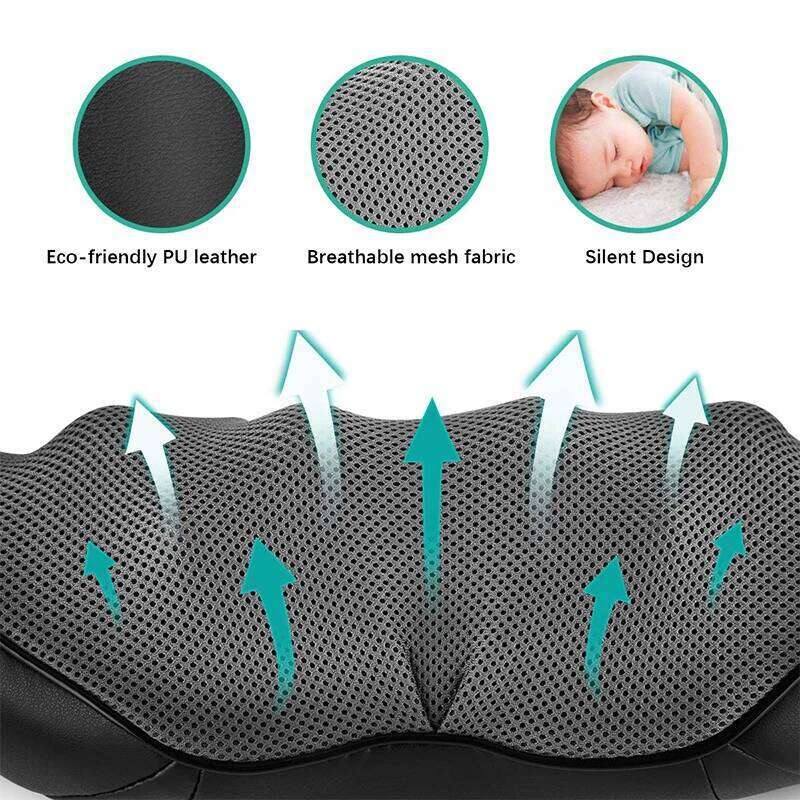 Shiatsu And Shoulder Heated Back Massager U Shape Deep Kneading Electric Massage Pillow For Neck Waist Leg Body