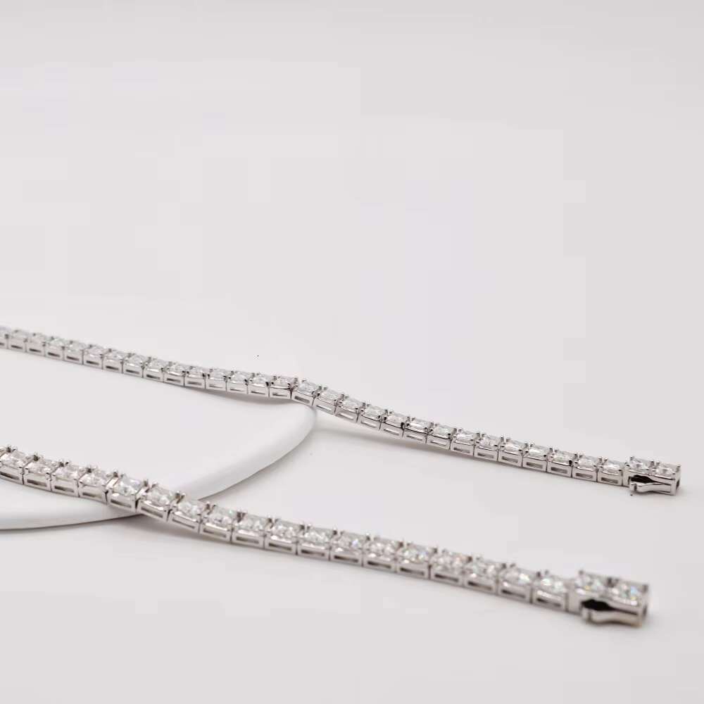 2025 Luxury 925 Sterling Silver Plated Moissanite Tennis Bracelet Classic Style Accessible for Men and Women