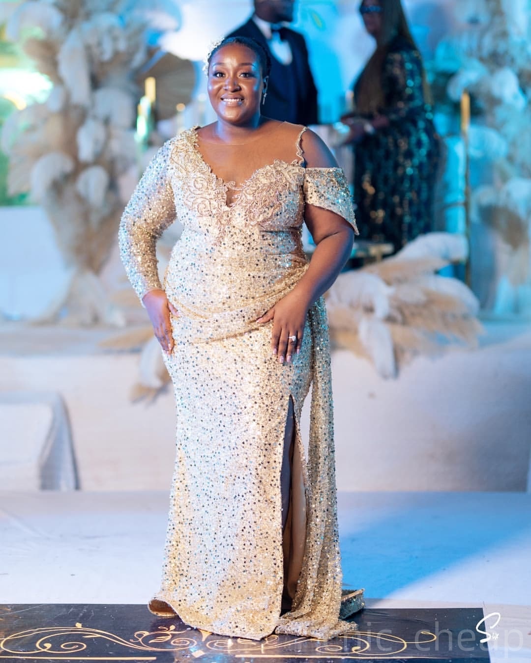 Champagne Mermaid Prom Dresses 2025 Lace Beaded Sequined Sheer Neck Evening Formal Party Second Birthday Engagement Gowns Plus Size Dress For Special 