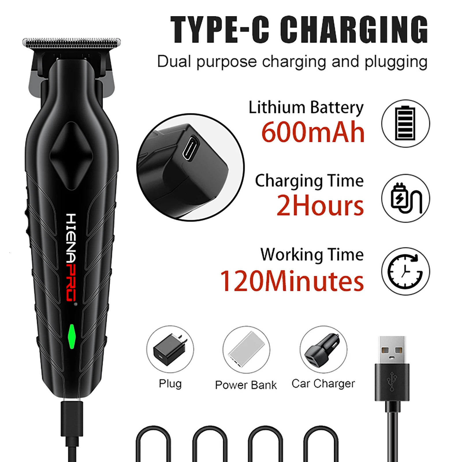 Hiena Pro Hair Clippers Professional Barber Hair Cutting Machine Electric Trimmer Beard Shaving hair cut Trimming Clippers 250612