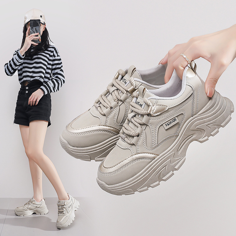 Ddmysports Women S Dad Sneakers Autumn New Student Ins Korean Version Versatile Thick Soled Casual Sports Shoes Outdoor Shoes