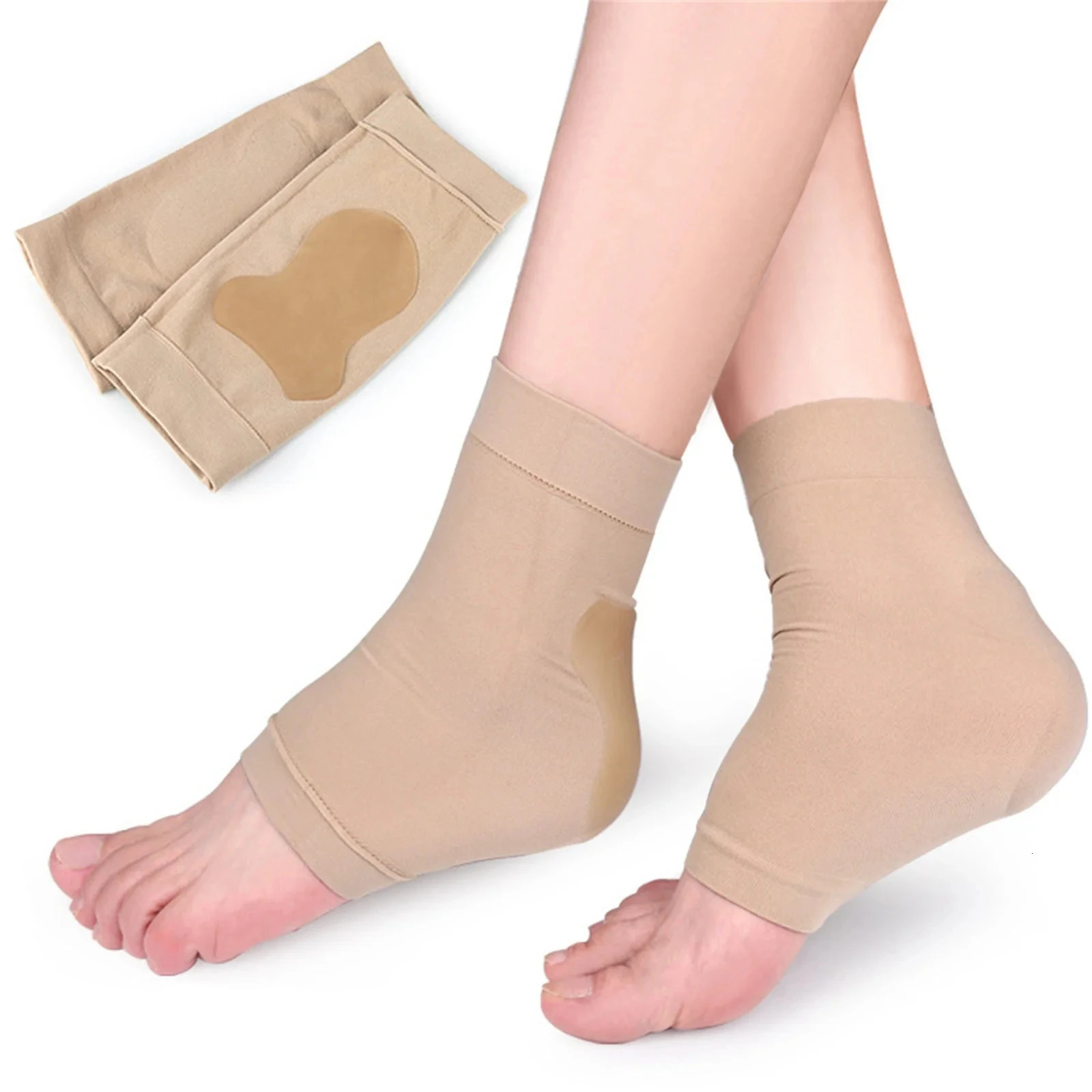 One Pair Padded Skate Socks for Lace Bite Protection For Heel Pain Relief Silicone Heel Protectors 250613