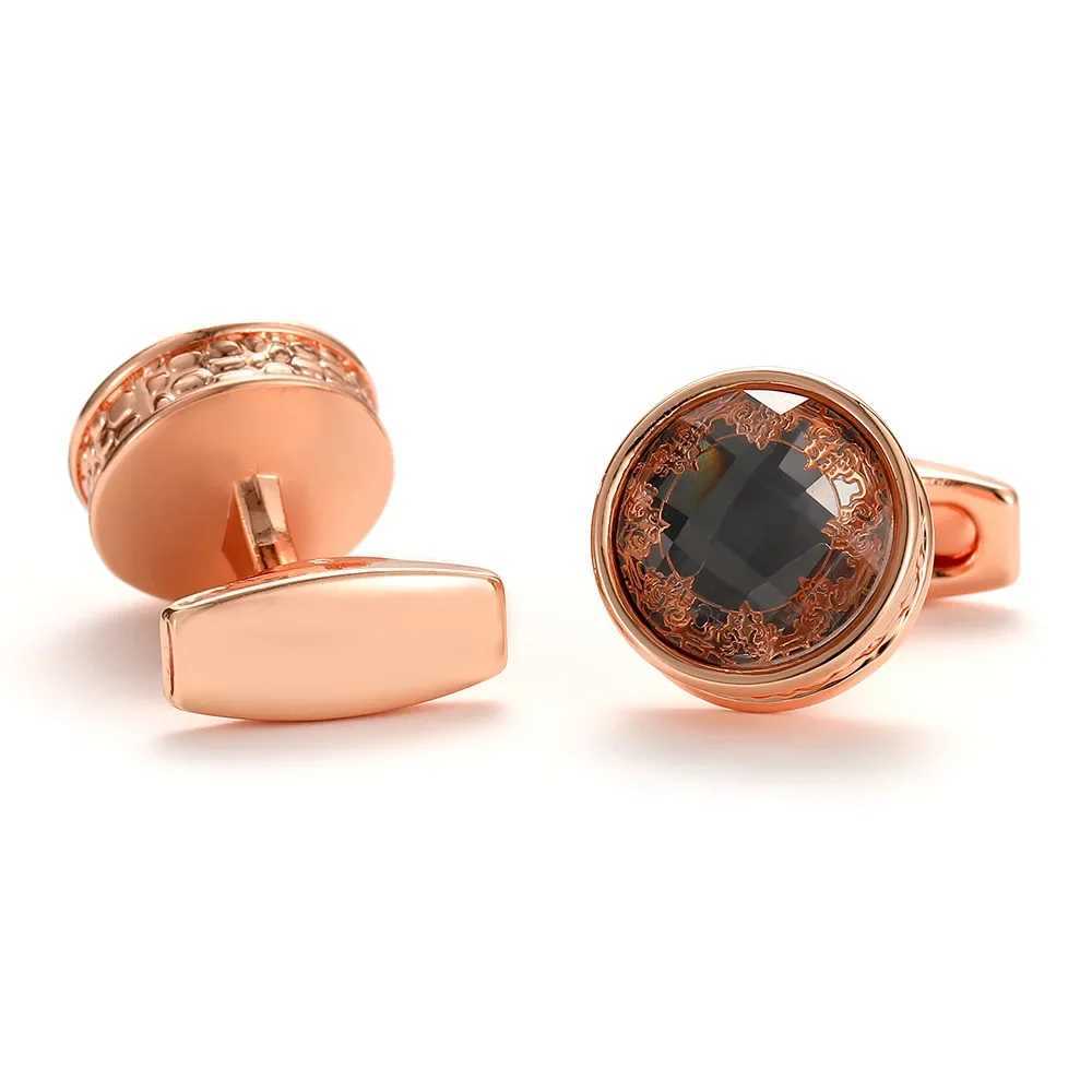 Fashion Pattern Copper Mens Cufflinks New Light Luxury Round Casual Business Dress Button Suit Shirt Jewelry AccessoriesXJ250614