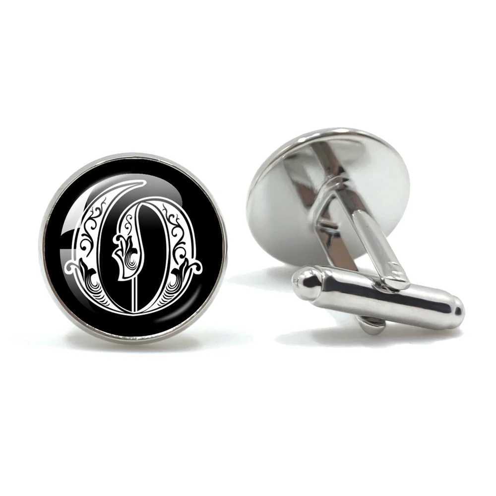 Retro Gothic Alphabet Letters A-Z Cufflinks for Men Luxury Jewelry Shirt Cuff Links French Business Accessories XJ250614