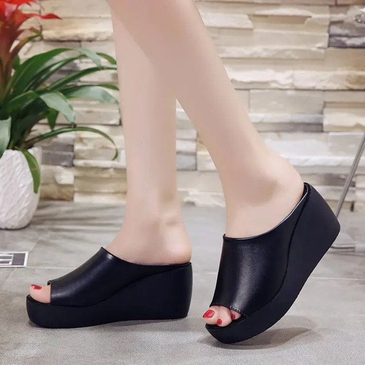 Plus Size 35-42 Slippers Women Summer Ethnic Style Wedge Peep Toe Thick Bottom Womens Shoes Slippers Women Zapatos De Mujer 250614