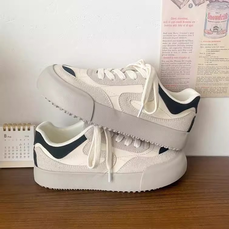 Ddmysports Summer Thick Soled German Training White Shoes For Women New Style Student Versatile Casual Sports Sneakers Ins Trend Outdoor Shoes