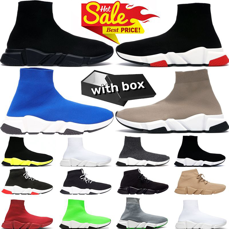 With Box Speed Trainers 2.0 1.0 Sock Shoes Track Runners Socks Sneakers Mush Graffiti BURGUNDY Triple s Multicolor Tess.s Gomma Chaussures Luxury Paris 17FW Plate-forme